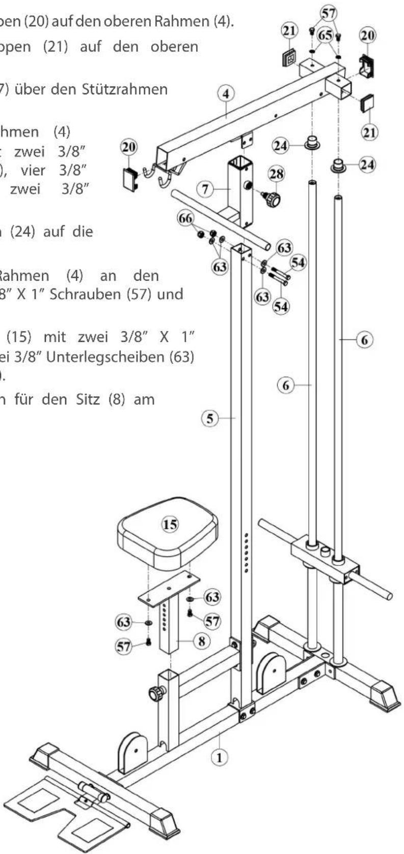 BodyCraft Lat Pull Tower - SCHRITT 3: Oberen Rahmen montieren - 1