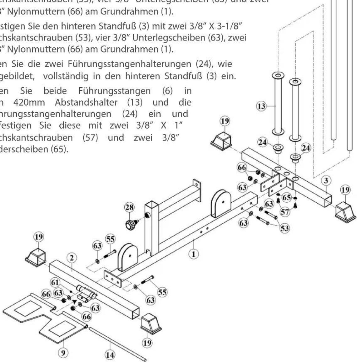 BodyCraft Lat Pull Tower - SCHRITT 1: Grundrahmen montieren - 1