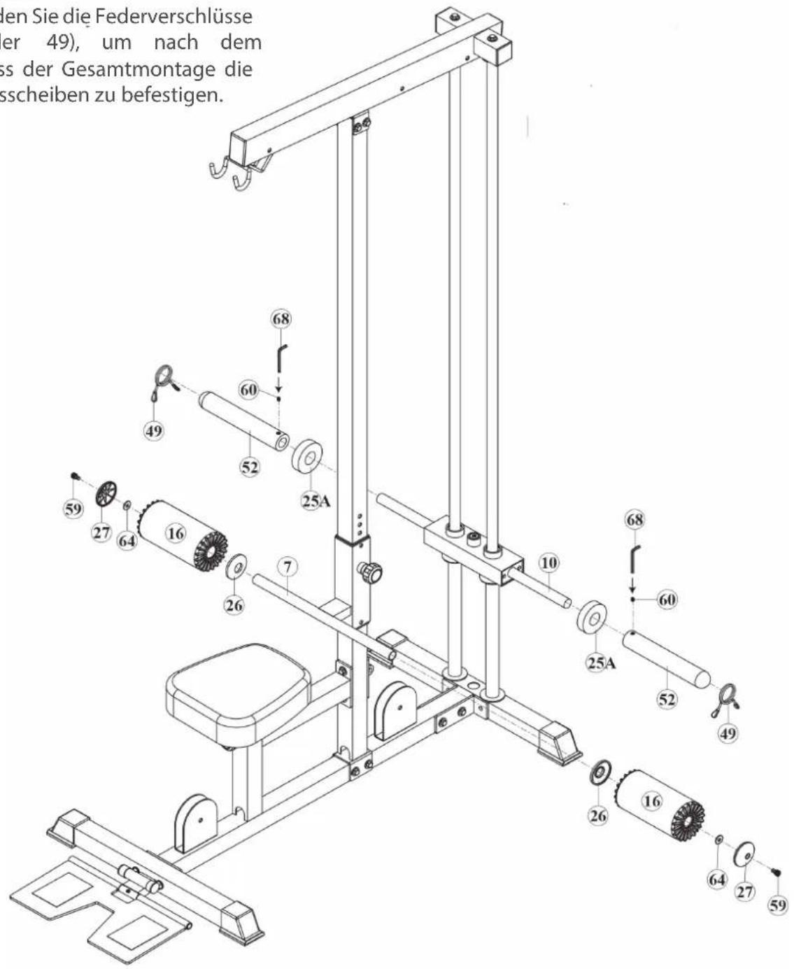 BodyCraft Lat Pull Tower - i HINWEIS - 1