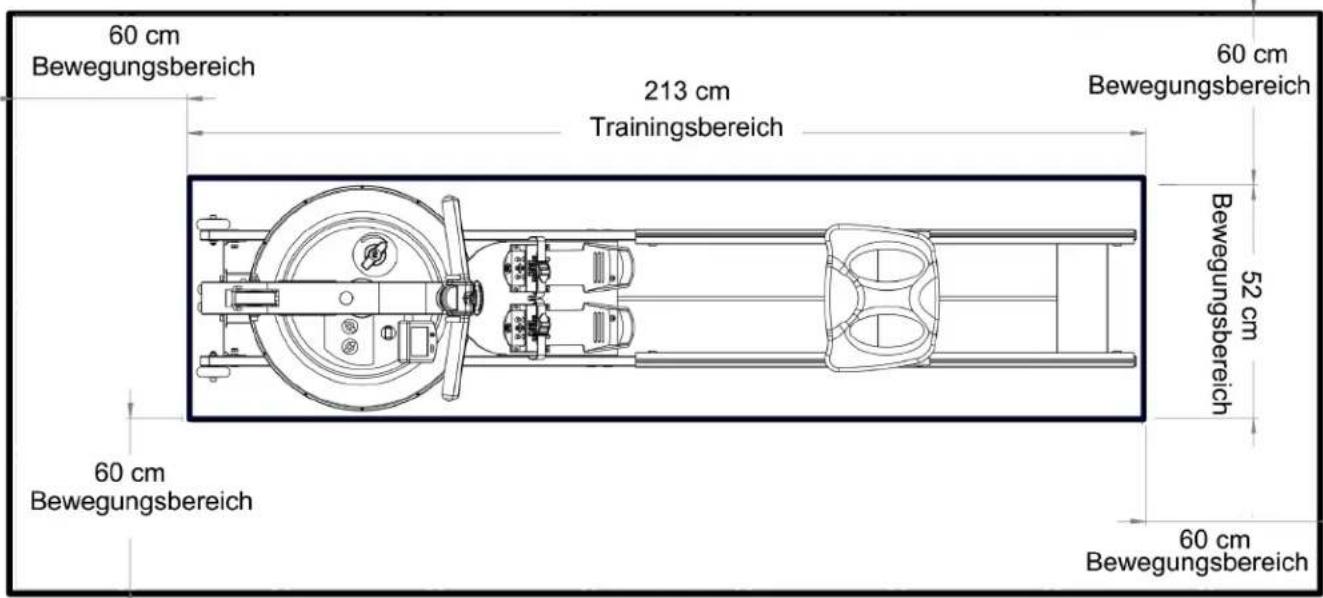 60 cm Bewegungsbereich 213 cm Trainingsbereich 60 cm Bewegungsbereich 52 cm 60 cm Bewegungsbereich 60 cm Bewegungsbereich