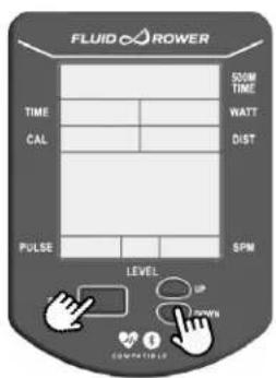 FLUID ROWER TIME CAL PULSE LEVEL SOM TIME WATT DIST SPM COMPATIBLE