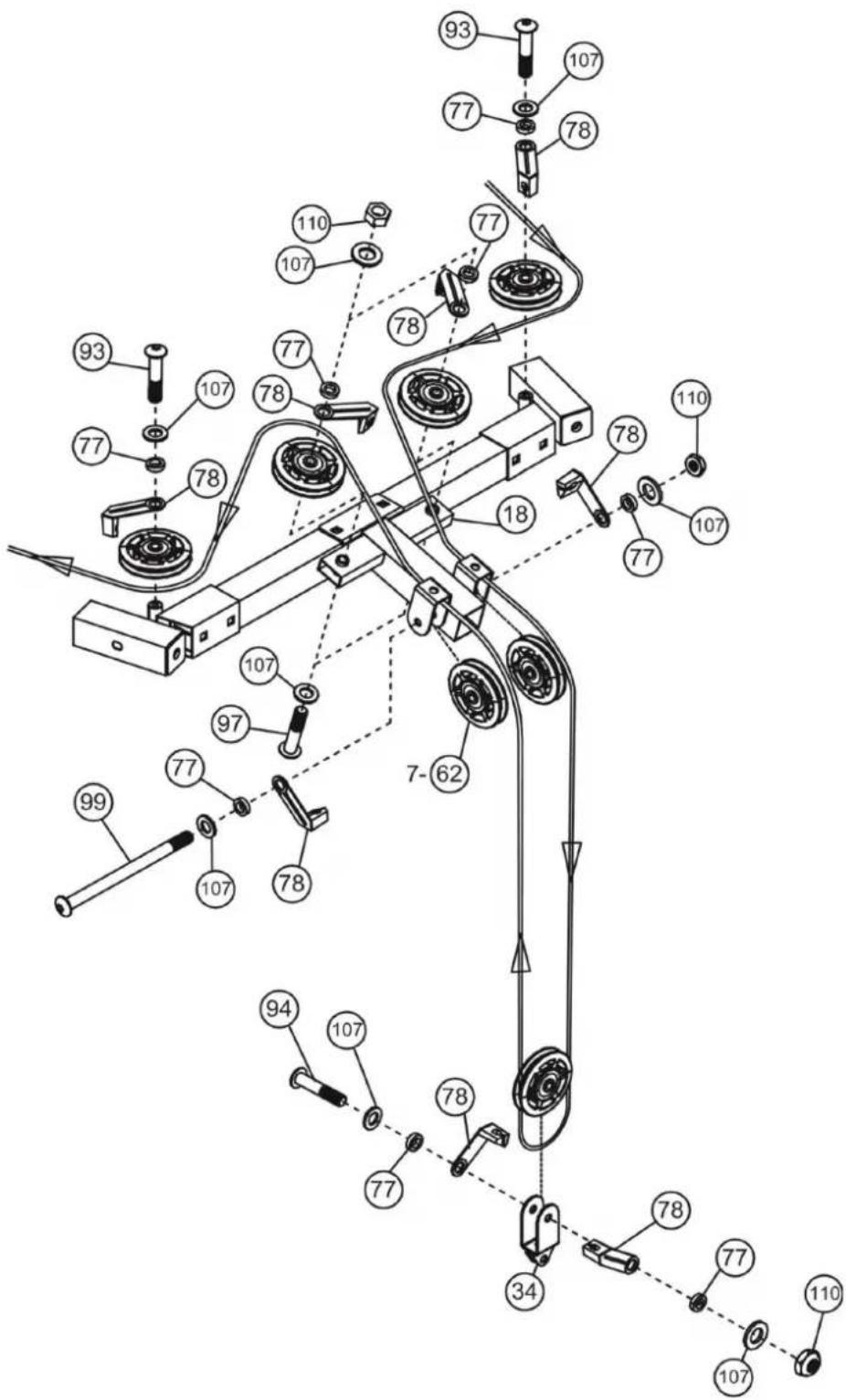 Marcy RS7000 - Oberkabelmontageanleitung Schritt 12A - 1