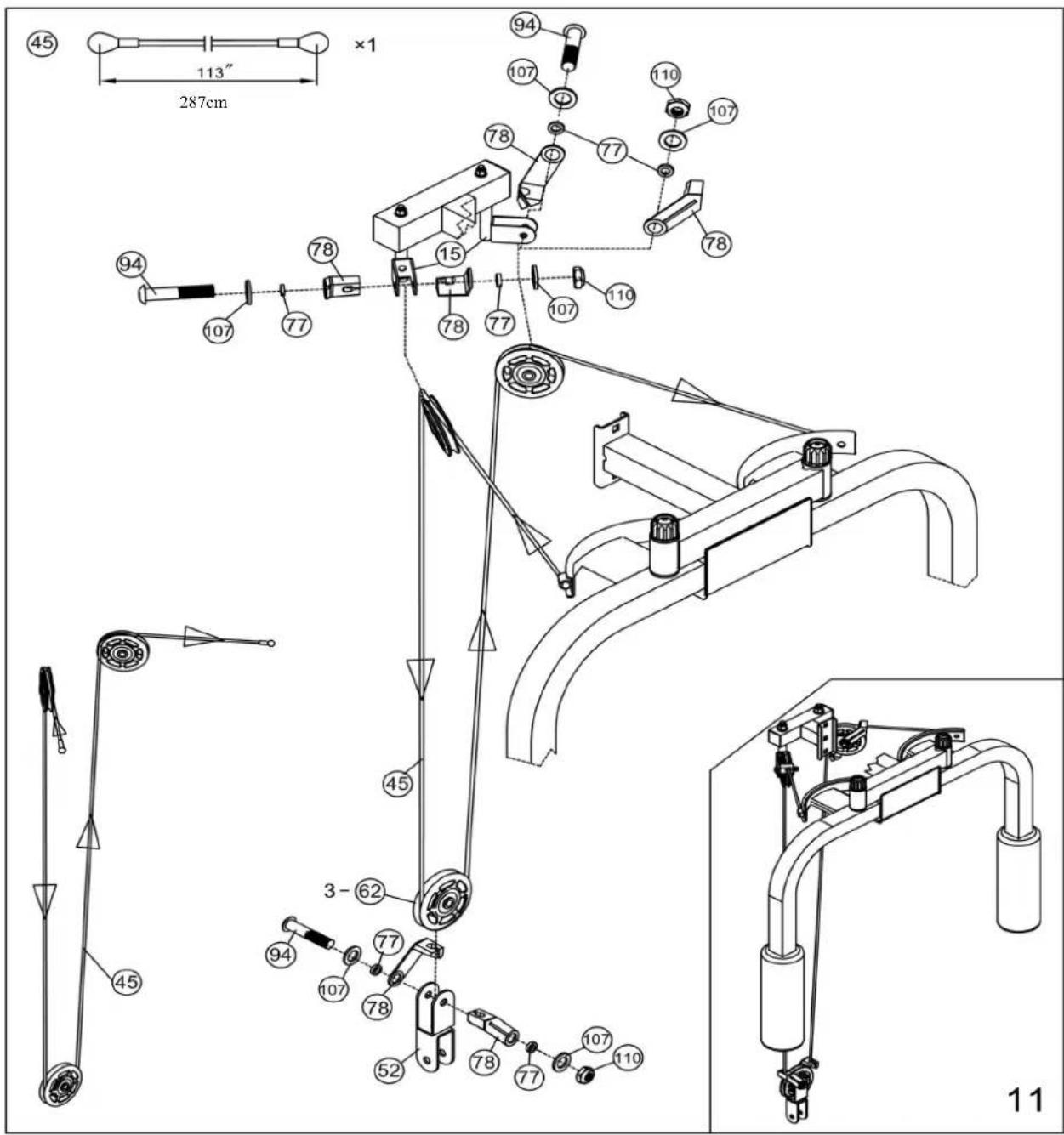 Marcy RS7000 - Butterflykabelmontageanleitung: Schritt 11 - 1