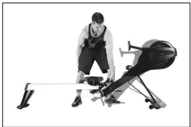 Duke Fitness Aquon Evolution - Auseinanderklappen des Rudergerätes Unfolding of the rowing machine - 2