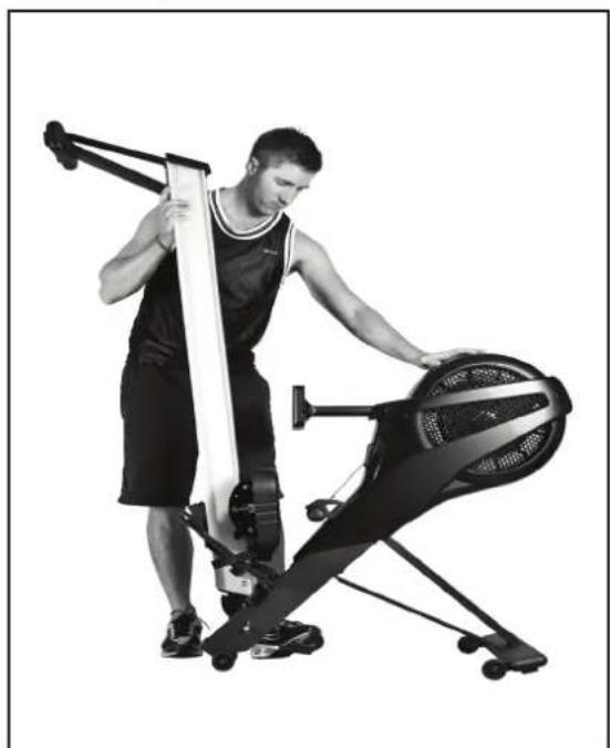 Duke Fitness Aquon Evolution - Auseinanderklappen des Rudergerätes Unfolding of the rowing machine - 1