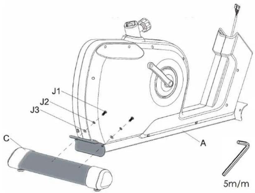 Cardiostrong BX69 - Schritt 1: Aufbau hinterer Standfuß - 1
