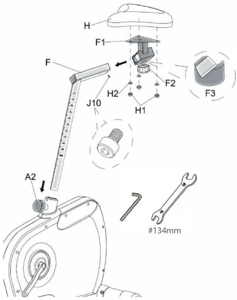 Cardiostrong BX69 - Schritt 7: Aufbau Sattel und Sitzrohr - 1