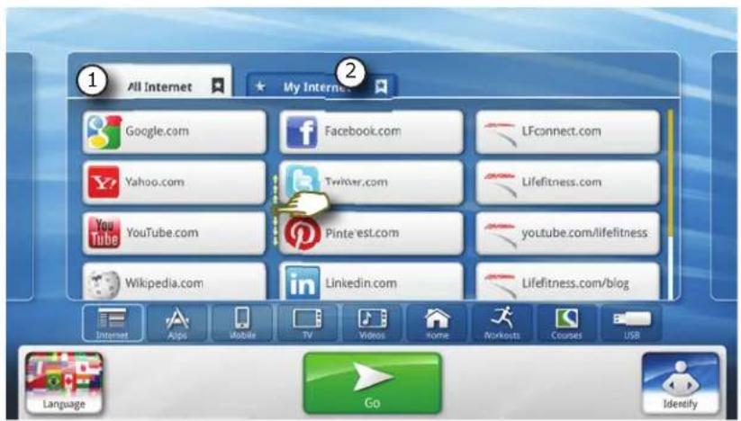 Life Fitness Platinum Club Series Discover SE - STARTBILDSCHIRM INTERNETAUSWAHL - 2