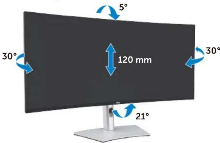 DELL UltraSharp U4021QW - Neigen, schwenken und Höhe verstellen - 1