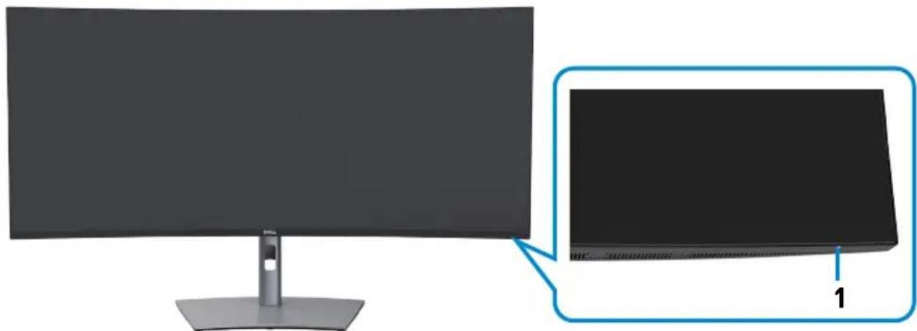 DELL UltraSharp U4021QW - Teile und Bedienelemente identifizieren - 1