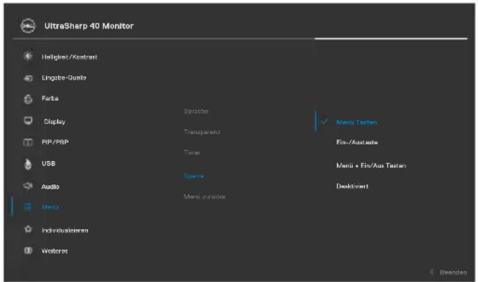 DELL UltraSharp U4021QW - Verwenden Sie das Menü Sperren, um die Taste(n) zu sperren. - 1