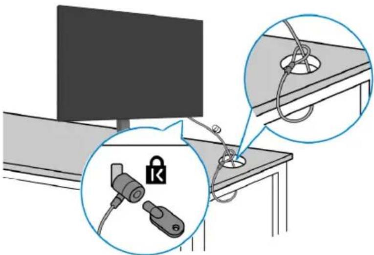 DELL UltraSharp U4021QW - Monitor mit Kensington-Schloss sichern (optional) - 1