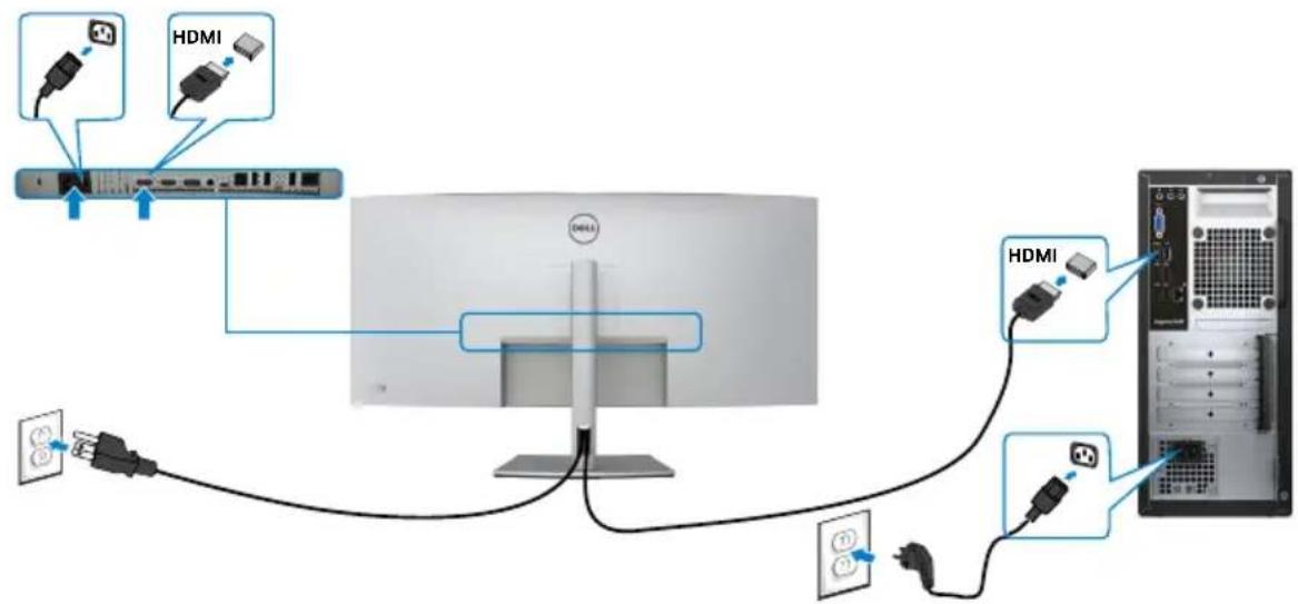 DELL UltraSharp U4021QW - Monitor anschließen - 2