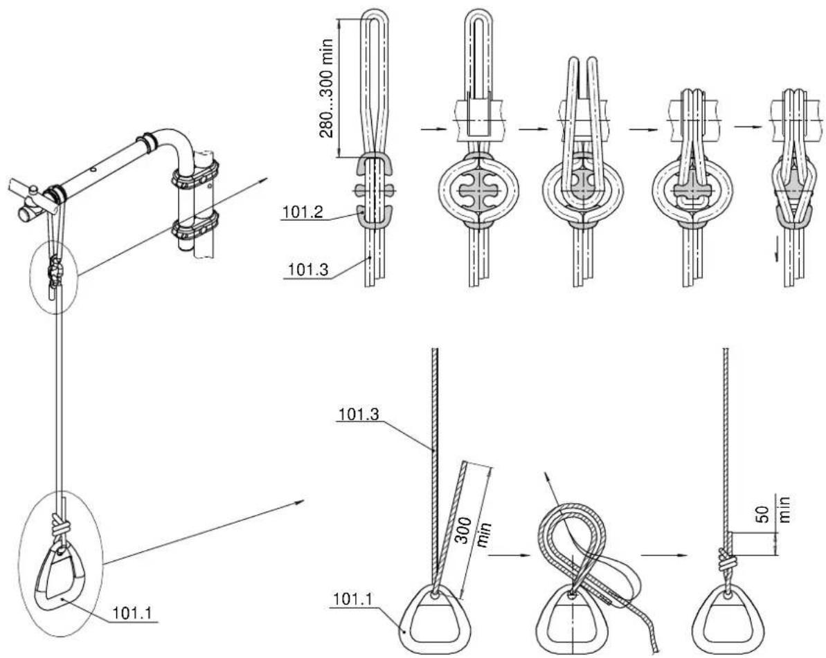 Wallbarz DSKM-2-8.11.Т1.410.01-24 - Die Turnringe sind zusammenzubauen und zu montieren. - 1