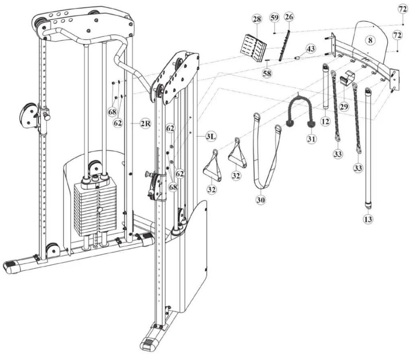 BodyCraft F603 - Schritt 5: Montage der Abdeckungen - 2