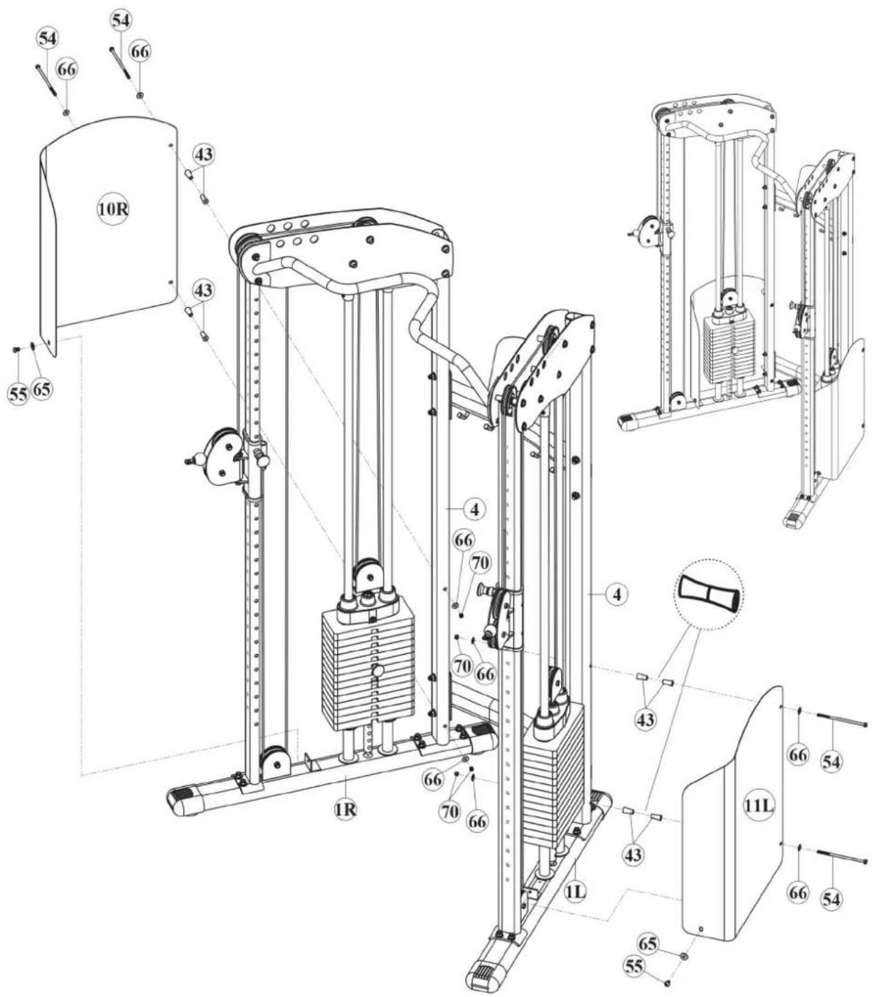 BodyCraft F603 - Schritt 5: Montage der Abdeckungen - 1