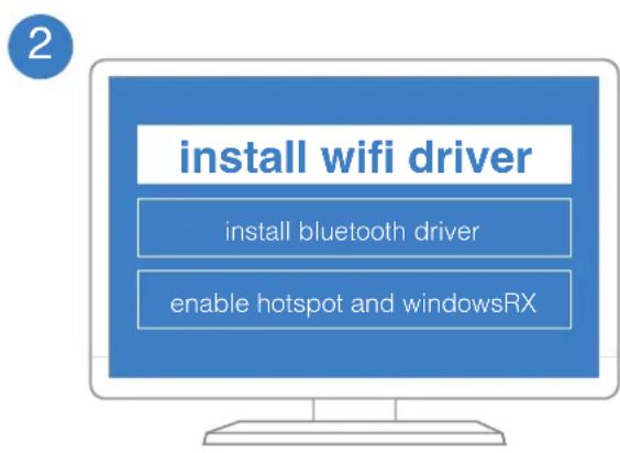 2 install wifi driver install bluetooth driver enable hotspot and windowsRX