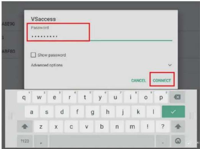 VSaccess Password ******** Show password Advanced options CANCEL CONNECT
