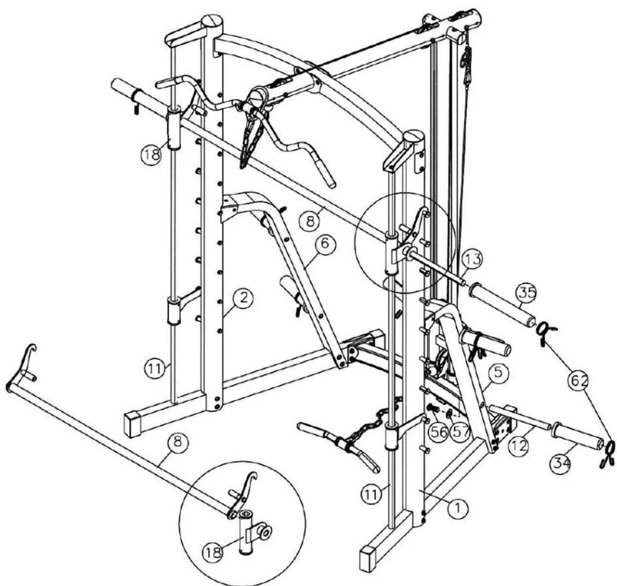 Marcy MWB1282 - SCHRITT 5 (BILD 5 & Cable Loop Diagramm) - 2