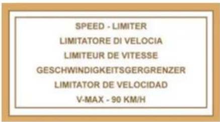 SPEED - LIMITER LIMITATORE DI VELOCIA LIMITEUR DE VITESSE GESCHWINDIGKEITSGERGRENZER LIMITATOR DE VELOCIDAD V-MAX - 90 KM/H