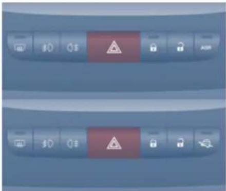 Control panel interface with warning icons and labels, showing two identical panels with 'ASR' and '30' buttons.