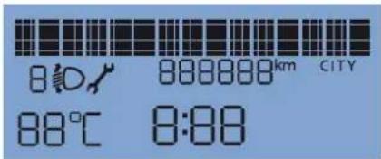 8:00 888888km CITY 88°C 8:88