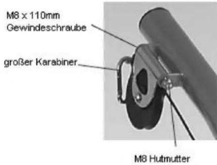 M8 x 110mm Gewindeschraube großer Karabiner M8 Hutmutter