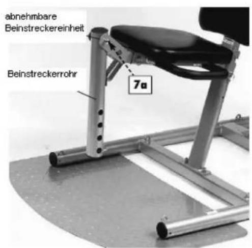 abnehmbare Beinstreckereinheit Beinstreckerrohr 7a