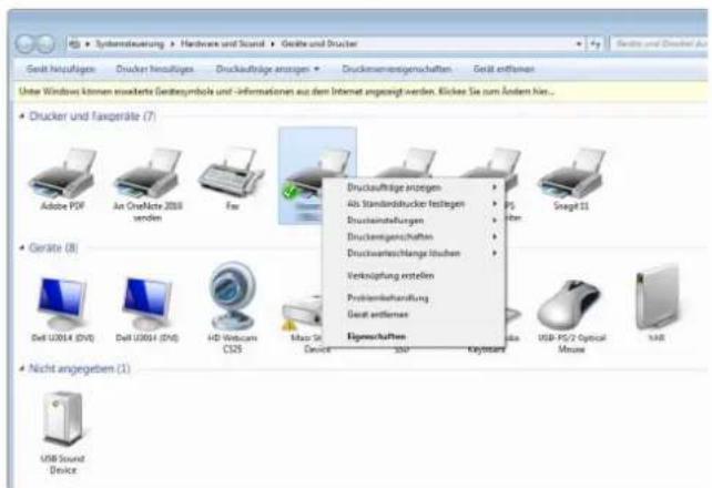 Gesamt konsfälliges Drucker hinsfälliges Druckaufträge anzogen Druckmannensigenschaften Gerät entstellen Unter Windows können resultierte Gendert symbols und -informationen aus dem Internet angezeigt werden. Klickes Sie zum Ändem hier... Drucker und faxperäte (7) Adobe PDF An OneNote 2018 venden Fax Geraite (8) Dell U3014 (DVD) Dell U3014 (DVD) HD Webcam CS25 Max Std Device 300 Keysetzen USB PS/2 Optical Mouse USB Nicht angegeben (1) USB Sound Device
