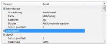 Element Schnelldruck Ausrichtung Farbe Sortieren Duplex Seiten pro Blatt Grundlagen Layout Seiten pro Blatt Skalierung Detail Hochformat Mehrfarbig An An Schmalsseite wenden 2 2 100%