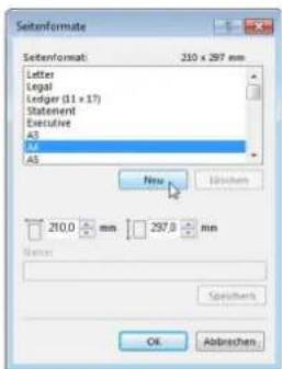 Sectionformate Letter Legal Ledger (1 x 17) Statement Executive AS AS 210 x 297 mm New 1000mm 210.0 mm 297.0 mm Notes Speichens OK Abbrischen
