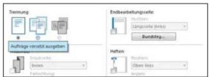 Trennung Aufträge versetzt ausgeben Endbearbeitungsseite Abgaben Langente Bank Bundsteg... Hefen Abgaben Oben links Abgaben