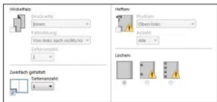 WideHatz: Druckseite: Innen Faltlichtung: Von links nach rechts/so Setenanzahl: 1 Zweifach gefaltet: Setenanzahl: 1 Heften: Position: Oben links Anzahl: Alle Lochen: