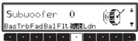 Subwoofer 0 BasTrbFadBalFlt SubLdn