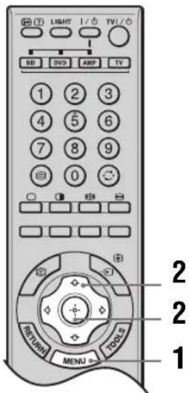 LIGHT TV BD DVD AMP TV 1 2 3 4 5 6 7 8 9 0 RETURN MENU TOOLS 2 2 1
