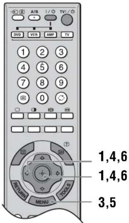 A/B TV DVD VCR AMP TV 1 2 3 4 5 6 7 8 9 0 RETURN MENU TOOLS 1,4,6 1,4,6 3,5