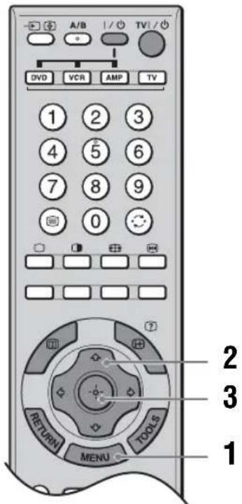 A/B TV1/ DVD VCR AMP TV 1 2 3 4 5 6 7 8 9 0 RETURN MENU TOOLS 1 2 3