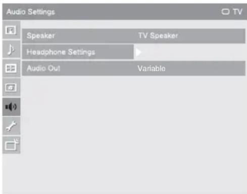 SONY Bravia KLV-46X350A - Audio Settings menu - 1