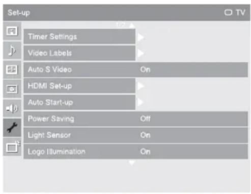 SONY Bravia KLV-46X350A - Set-up menu - 1