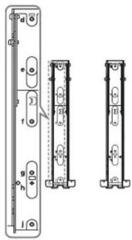 SONY Bravia KLV-40EX500 - Screw and hook locations diagram/table - 1