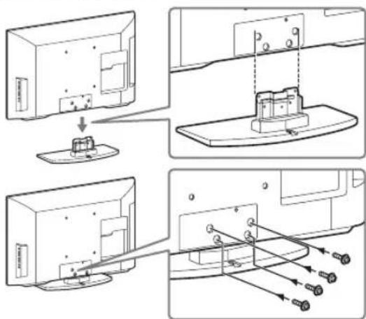 Diagram illustrating cable installation steps for a monitor, showing cable attachment and cable disassembly with labeled components.