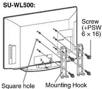 SU-WL500: Screw (+PSW 6 x 16) Square hole Mounting Hook
