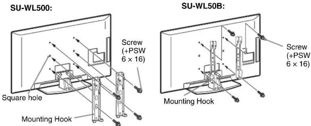 SU-WL500: Screw (+PSW 6 × 16) Square hole Mounting Hook SU-WL50B: Screw (+PSW 6 × 16) Mounting Hook