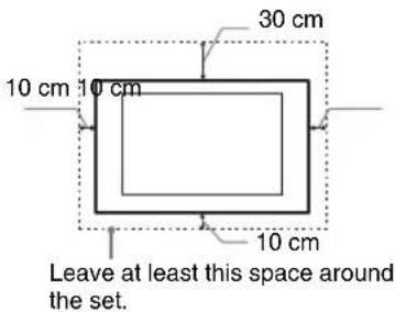 30 cm 10 cm 10 cm 10 cm Leave at least this space around the set.