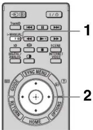 TrackID 1 / MANUAL 7 10 DIGITAL/ANALOG SYNC MENU RETURN HOME OPTIONS SCENE INTERNETVIDEO GUIDE 2