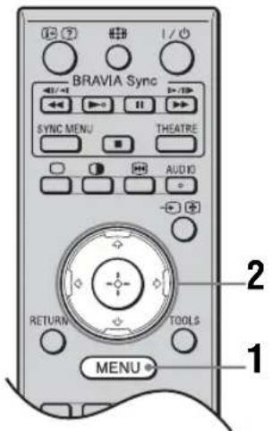 BRAVIA Sync SYNC MENU THEATRE AUDIO RETURN TOOLS MENU 1 2