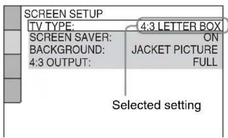 SONY DAV-DZ820KW - Select a setting using ↑/↓, then press ⊕. - 1