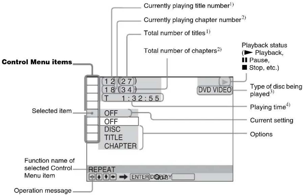 SONY DAV-DZ820KW - Control Menu display - 1