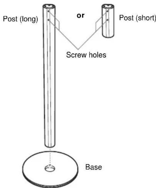 SONY DAV-DZ550 - Insert the post into the base. - 1