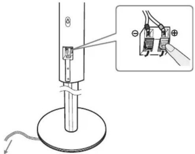 SONY DAV-DZ550 - Connect the speaker cord to the speaker, then adjust the length of the speaker cord. - 1